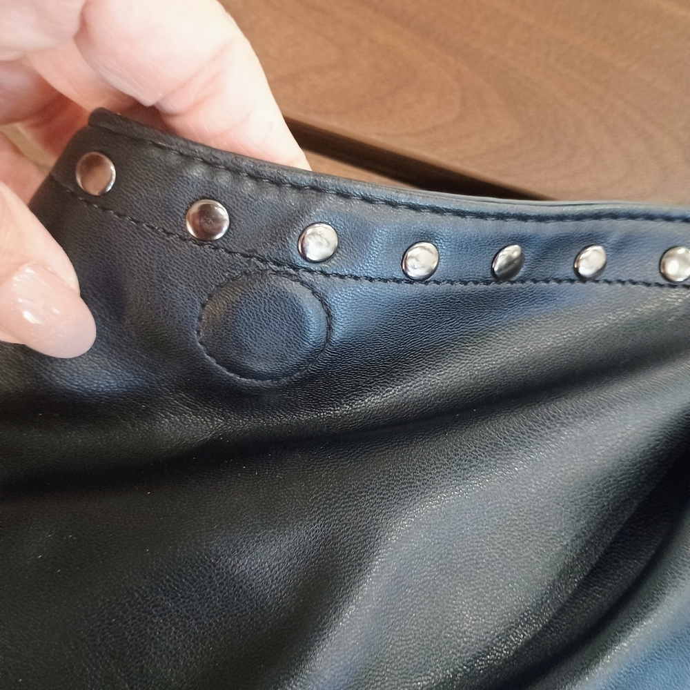 Adrienne Vittadini Black Studded Shoulder Bag - Picture 4 of 8